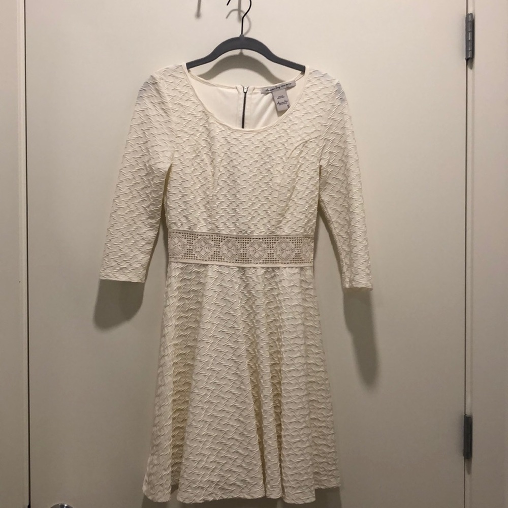 American Rag Dress with Sleeves (Small; White)